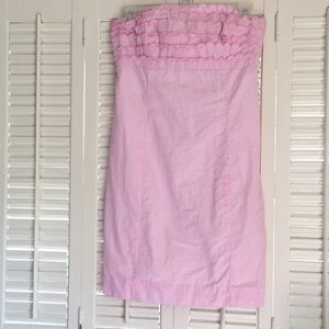 Lilly Pulitzer strapless pink gingham dress